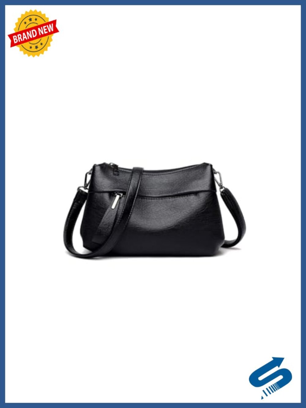 Elegant Crossbody Satchel with Multiple Pockets Adjustable Strap PU Leather